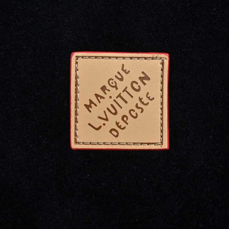 Louis Vuitton Leather Patch Fleece Joggers — Black