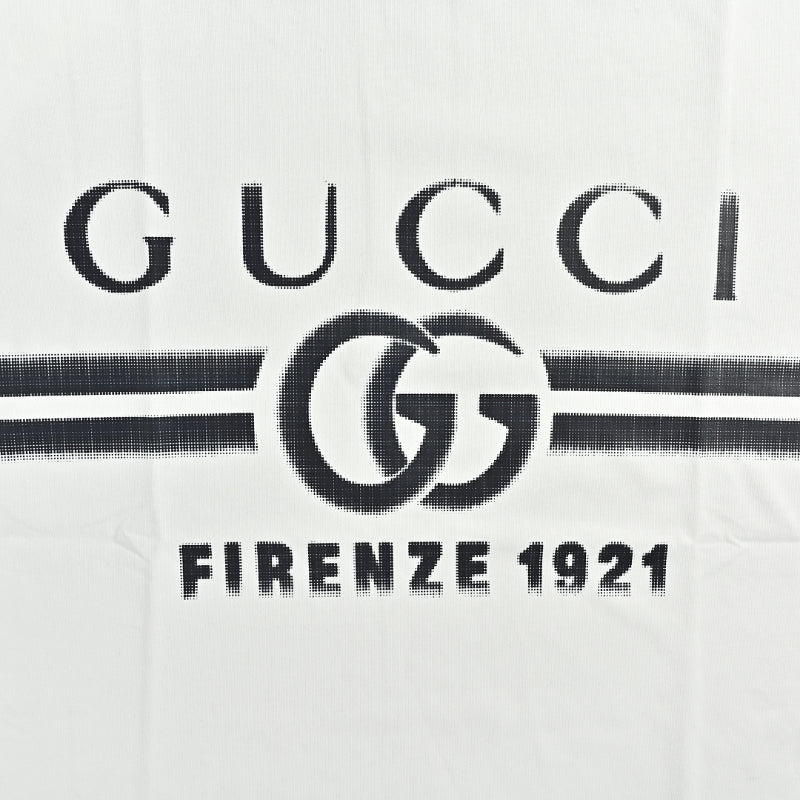 Gucci White Double-G Stripe Wordmark Graphic Tee