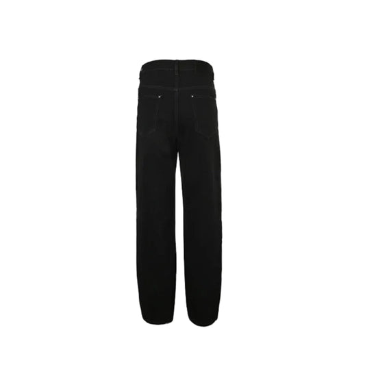 Louis Vuitton Oversized Tonal Monogram Wide-Leg Jeans — Black