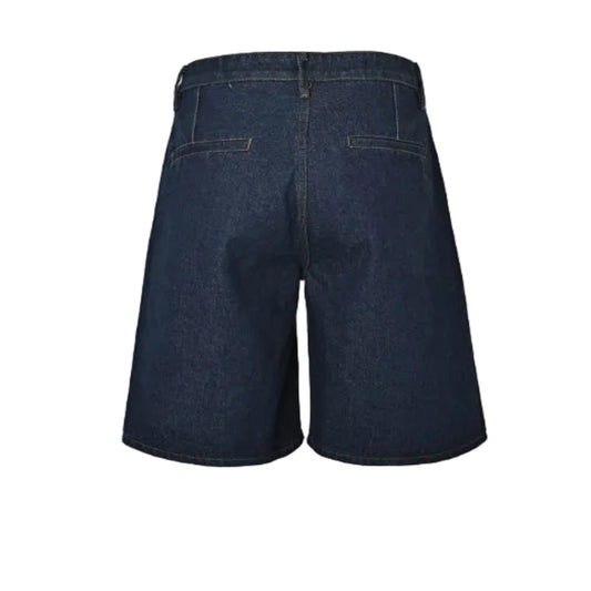 Louis Vuitton Signature Badge Denim Shorts — Raw Navy