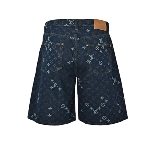 Louis Vuitton Monogram All-Over Denim Shorts — Dark Navy