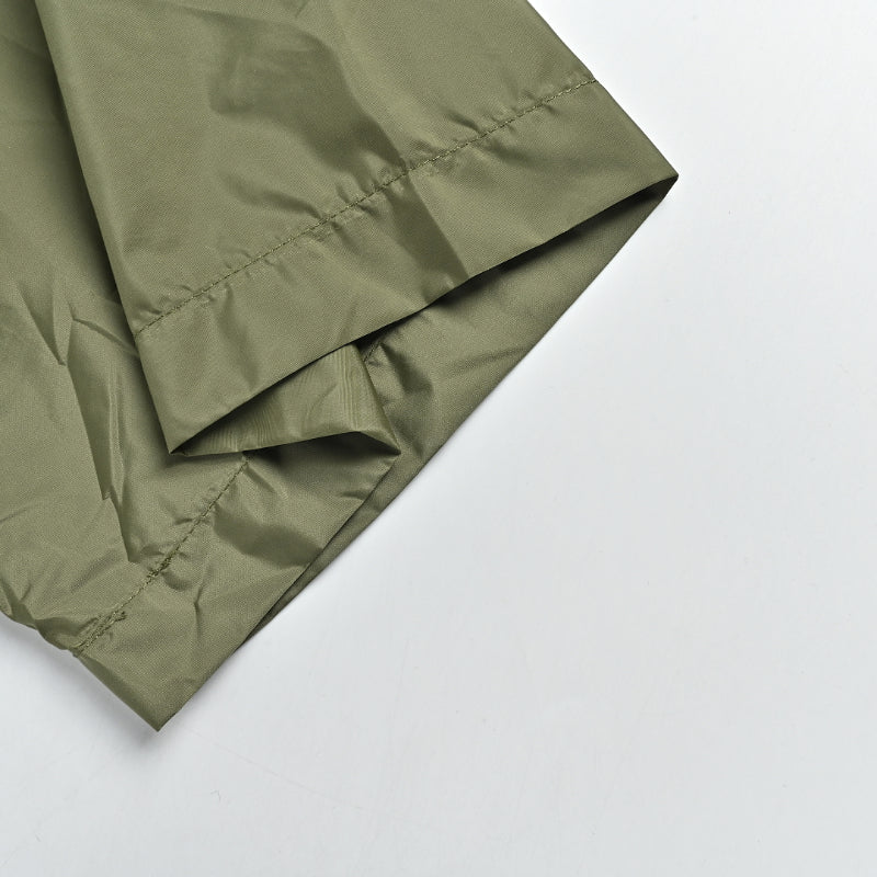 PRADA Re-Nylon Triangle Logo Short Sleeve Zip Shirt Jacket PRD Army Green