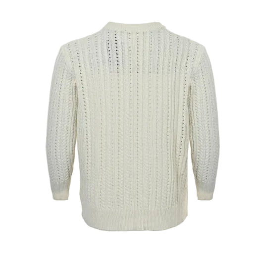 Louis Vuitton Monogram Flower Pointelle Cable Knit Turtleneck – Cream