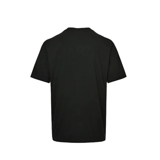 PRADA Milano Dal 1913 Saffiano Leather Triangle Logo Crewneck Tee PRD Black