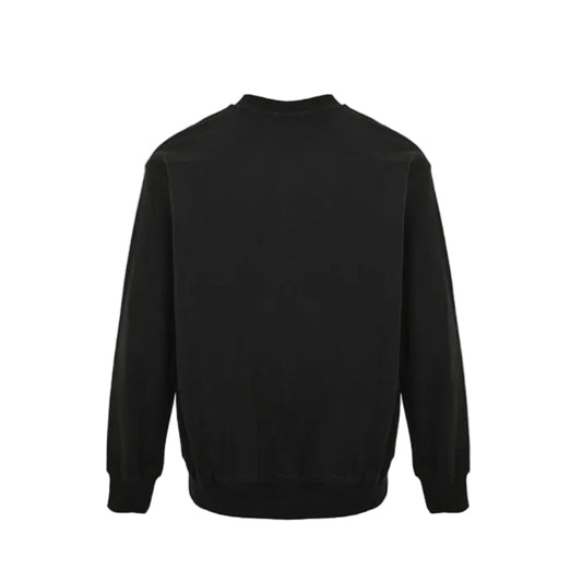 Gucci Black Heavyweight Cotton Serif Logo Print Crewneck Sweatshirt