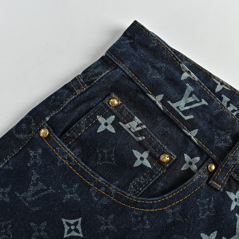 Louis Vuitton Oversized Monogram Denim Shorts — Dark Navy