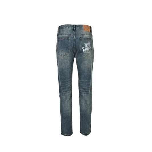 Louis Vuitton Tonal Monogram Slim Jeans — Mid Wash
