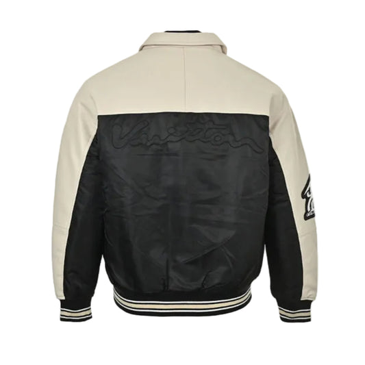 Louis Vuitton Calligraphy Graffiti Patch Varsity Jacket – Cream / Black