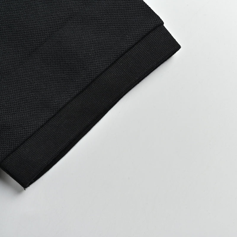 PRADA Royal Crest Embroidered Piqué Polo Shirt PRD Black