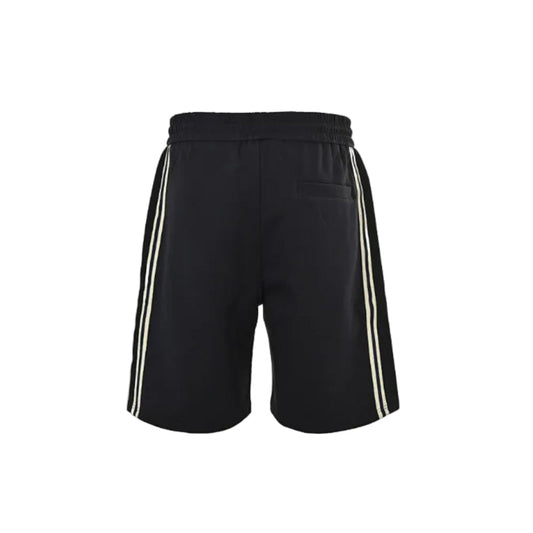 Gucci Side Script Fleece Shorts – Black / Cream Stripe