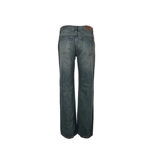 Gucci Vintage Blue Washed Straight Denim Pants with Horsebit Detail