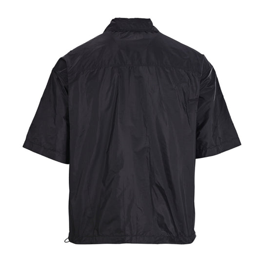 PRADA Milano Dal 1913 Re-Nylon Saffiano Triangle Logo Zip-Front Double Pocket Overshirt PRD Black