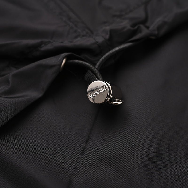 PRADA Milano Dal 1913 Re-Nylon Saffiano Triangle Logo Zip-Front Double Pocket Overshirt PRD Black