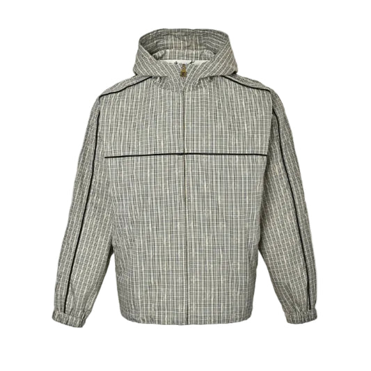 Louis Vuitton Damier Grid Hooded Windbreaker Jacket – Olive Ecru