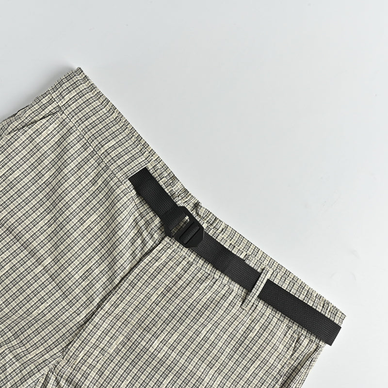 Louis Vuitton Glen Plaid Zip-Off Cargo Trousers — Stone