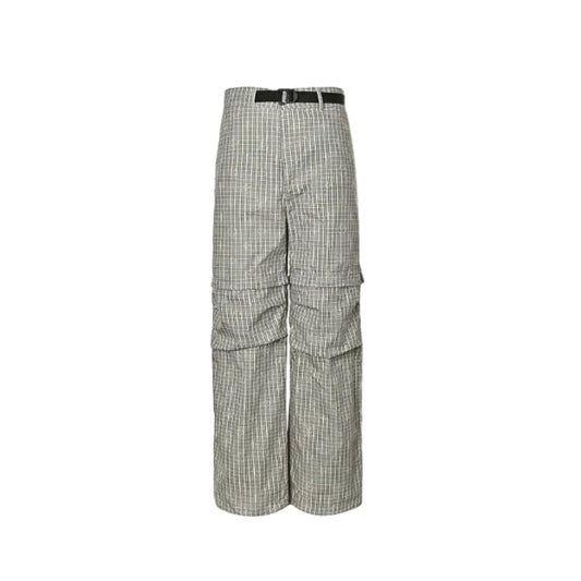 Louis Vuitton Glen Plaid Zip-Off Cargo Trousers — Stone