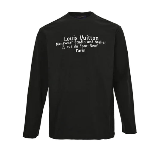Louis Vuitton Giant Brushstroke Logo Long Sleeve Tee – Black