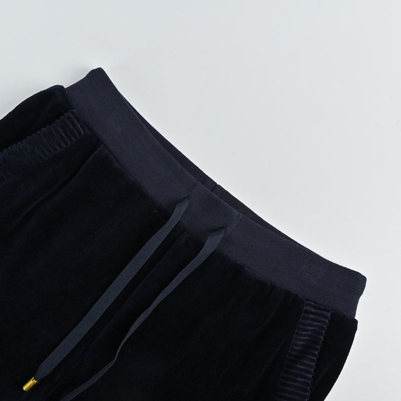 Louis Vuitton Leather Patch Fleece Joggers — Black