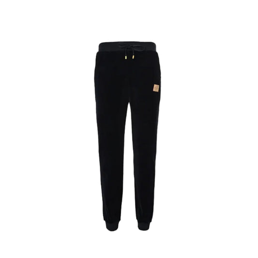 Louis Vuitton Leather Patch Fleece Joggers — Black