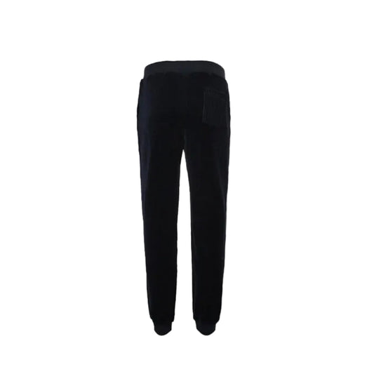 Louis Vuitton Leather Patch Fleece Joggers — Black