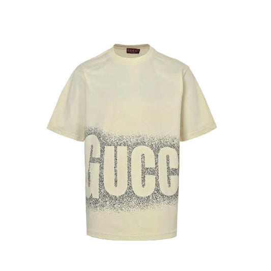Gucci Off-White Lower-Body Spray Noise Wordmark Heavyweight Tee