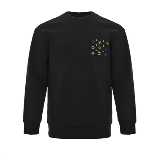 Louis Vuitton Multicolor Monogram Scatter Embroidery Crewneck – Black