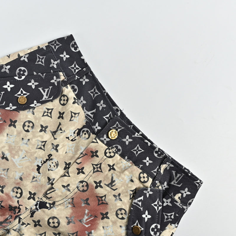 Louis Vuitton Monogram Floral Patchwork Cargo Shorts — Black x Ecru