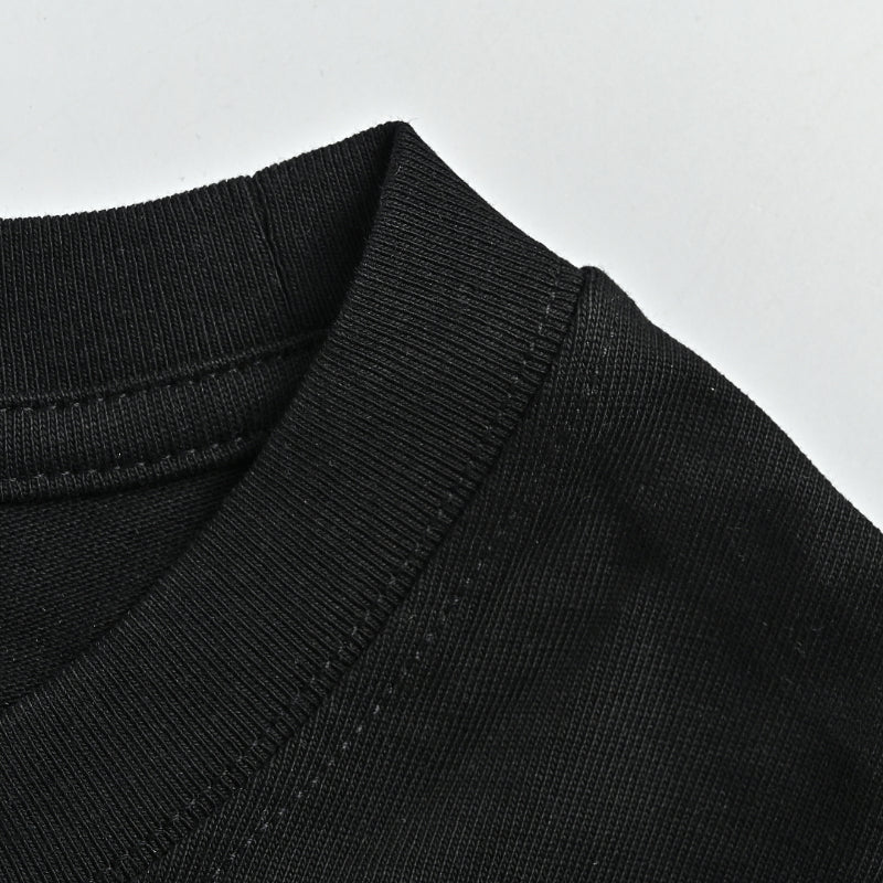 PRADA Re-Nylon Leather-Finish Zip Pocket High-Neck Crewneck Tee PRD Black