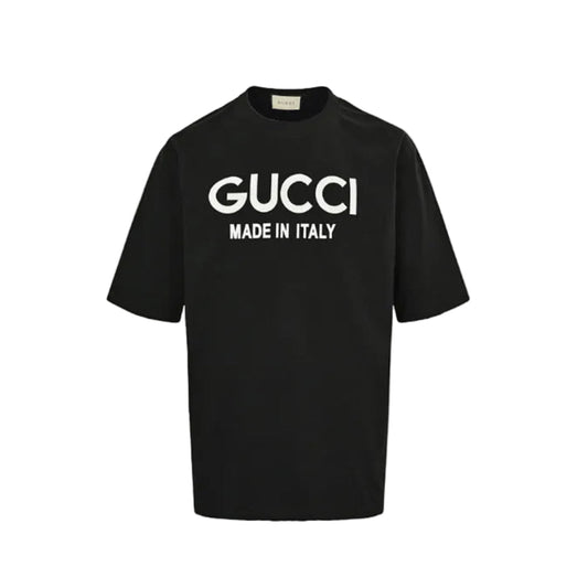 Gucci Black Oversized Wordmark Made In Italy Heavyweight Tee