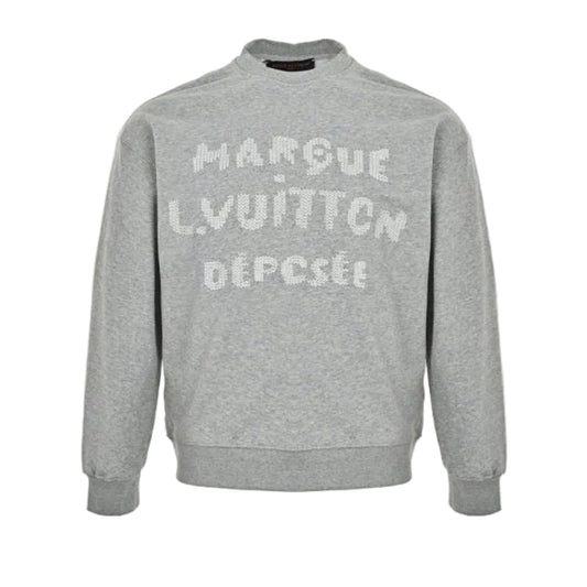 Louis Vuitton Marque Deposee Archive Text Crewneck – Heather Grey