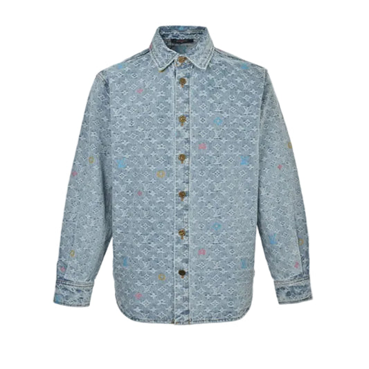 Louis Vuitton Monogram Jacquard Multicolor Denim Overshirt – Light Blue