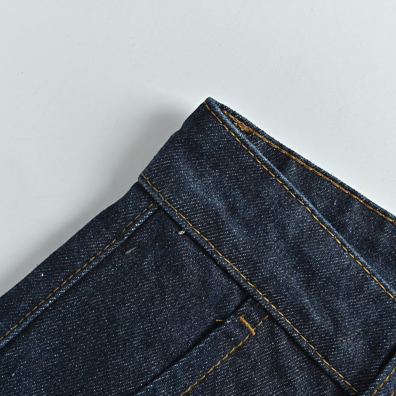 Louis Vuitton Signature Badge Denim Shorts — Raw Navy