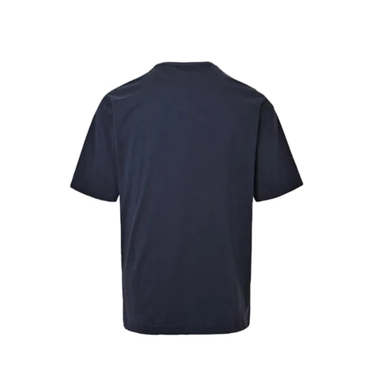 PRADA Three-Color Woven Label Crewneck Short Sleeve Tee PRD Navy