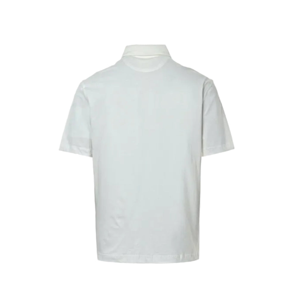 PRADA Three-Color Woven Label Polo Shirt PRD Off-White
