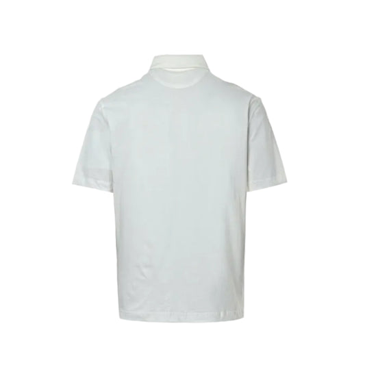 PRADA Three-Color Woven Label Polo Shirt PRD Off-White