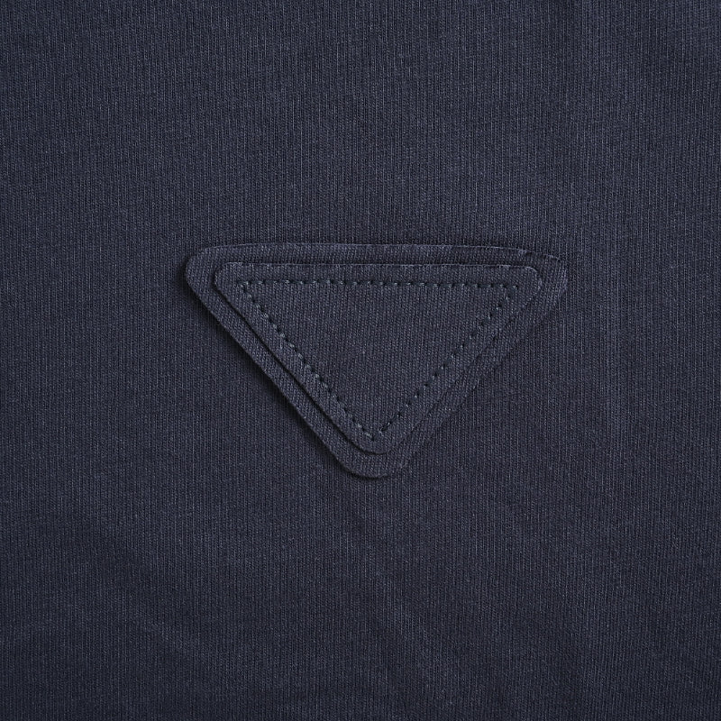 PRADA Three-Color Woven Label Polo Shirt PRD Navy