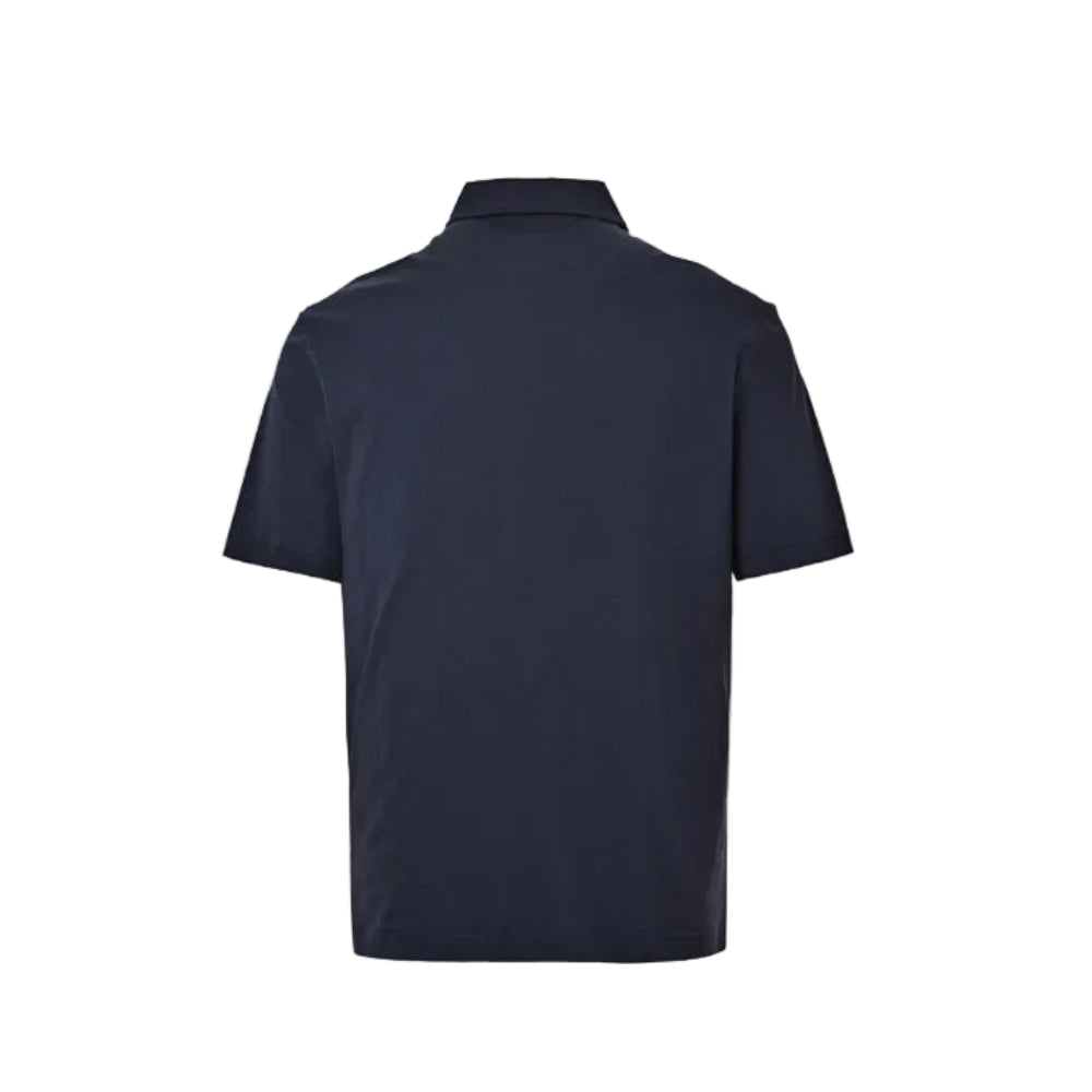 PRADA Three-Color Woven Label Polo Shirt PRD Navy