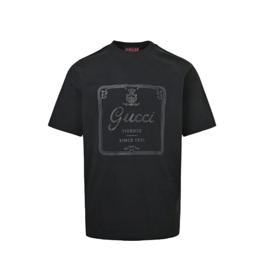 Gucci Black Tonal Heritage Label Graphic Tee