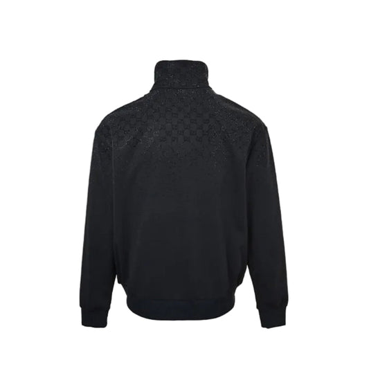 Gucci Black GG Monogram Jacquard Full-Zip Stand Collar Track Jacket
