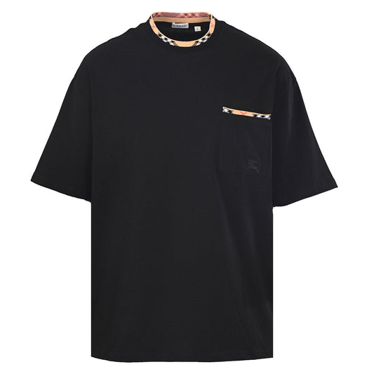 Burberry Check-Trim Neckline & Chest Pocket T-Shirt