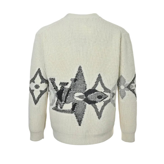 Louis Vuitton Giant Monogram Jacquard Knit Cardigan – Ecru