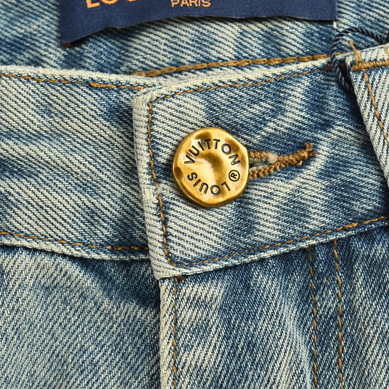 Louis Vuitton Earth Fade Wide-Leg Jeans — Light Wash