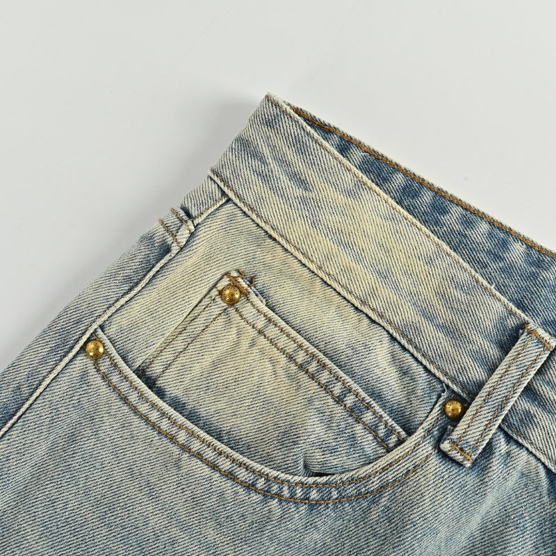 Louis Vuitton Earth Fade Wide-Leg Jeans — Light Wash