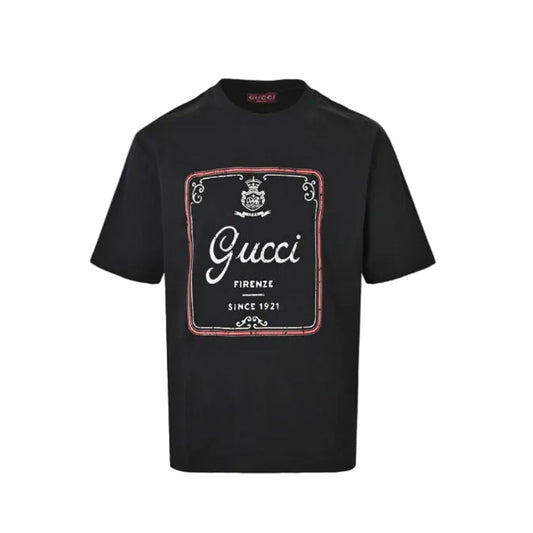Gucci Black Heritage Label Graphic Tee
