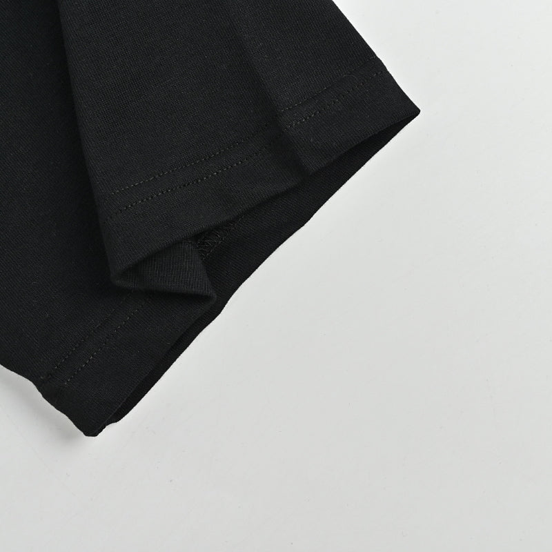 Gucci Black Web Stripe Serif Wordmark Graphic Tee