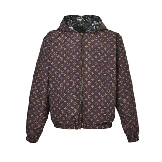 Louis Vuitton Monogram x Camo Reversible Hooded Bomber Jacket – Brown / Green