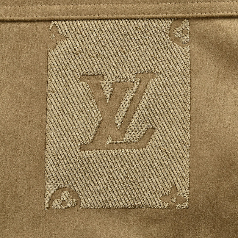 Louis Vuitton Monogram Jacquard Patch Suede Sherpa Collar Bomber Jacket – Camel