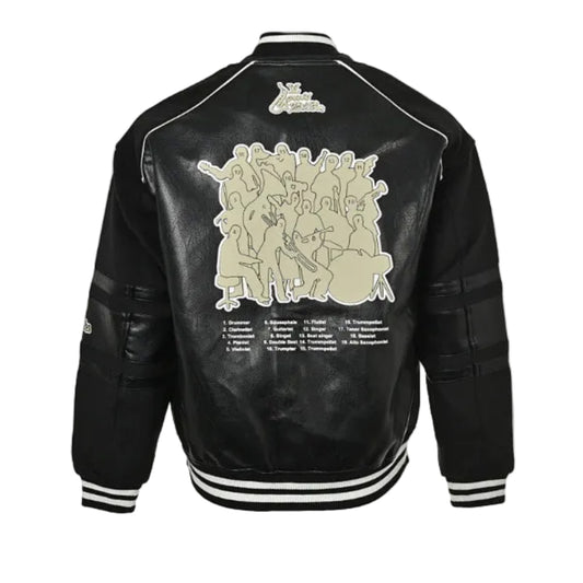 Louis Vuitton Archive Multi-Patch Leather Varsity Jacket – Black / White