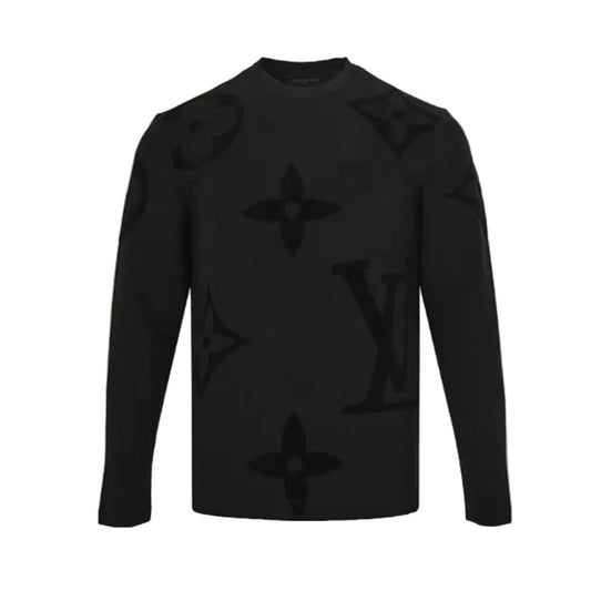 Louis Vuitton Giant Monogram Tonal Jacquard Knit Top – Black