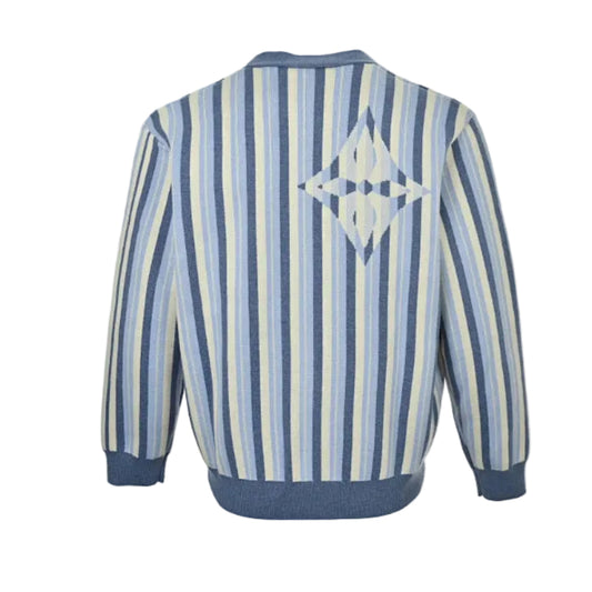 Louis Vuitton Monogram Jacquard Stripe Knit Cardigan – Blue